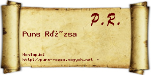 Puns Rózsa névjegykártya