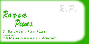 rozsa puns business card